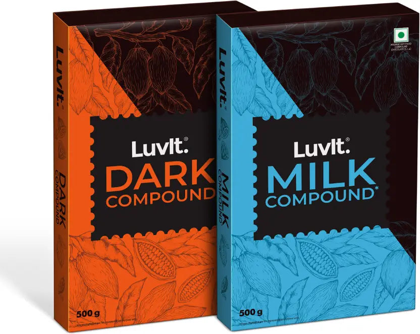 LuvIt Cocoa Crush -  Dark Compound Bars | Perfect for Baking, Frosting, Chocolate Making Bars  500 gm
