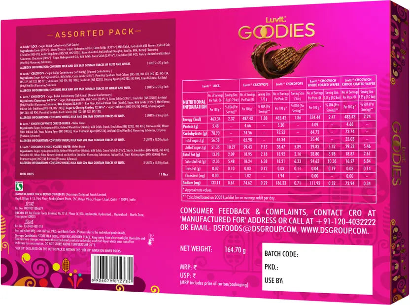 LuvIt Goodies Chocolates Treat Gift Pack | For Birthday, Rakhi, Diwali Occasions | Truffles  (4 x 164.6 g)