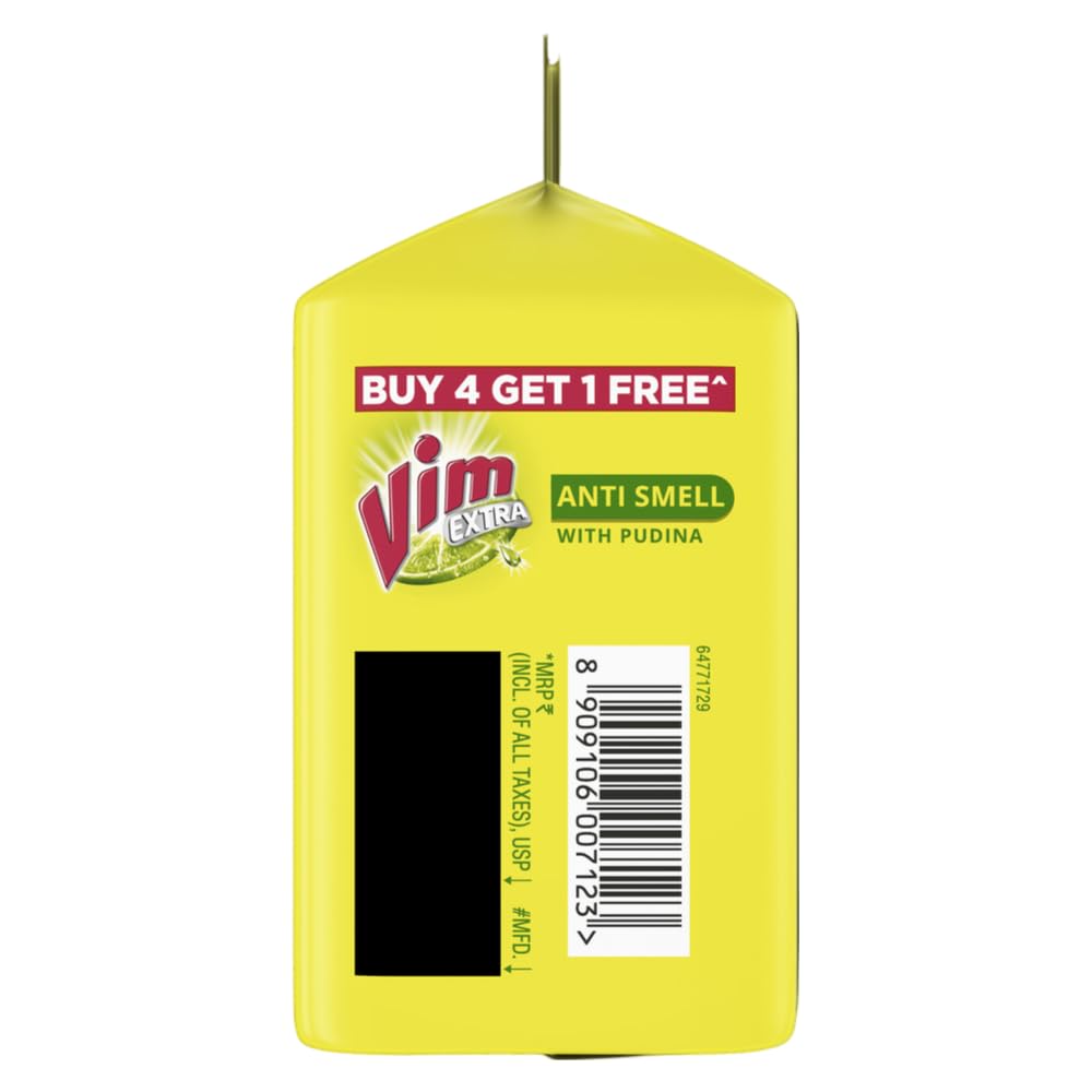 Vim Pudina Fresh Dishwash Bar || 190 g (Buy 4 Get 1 Free)