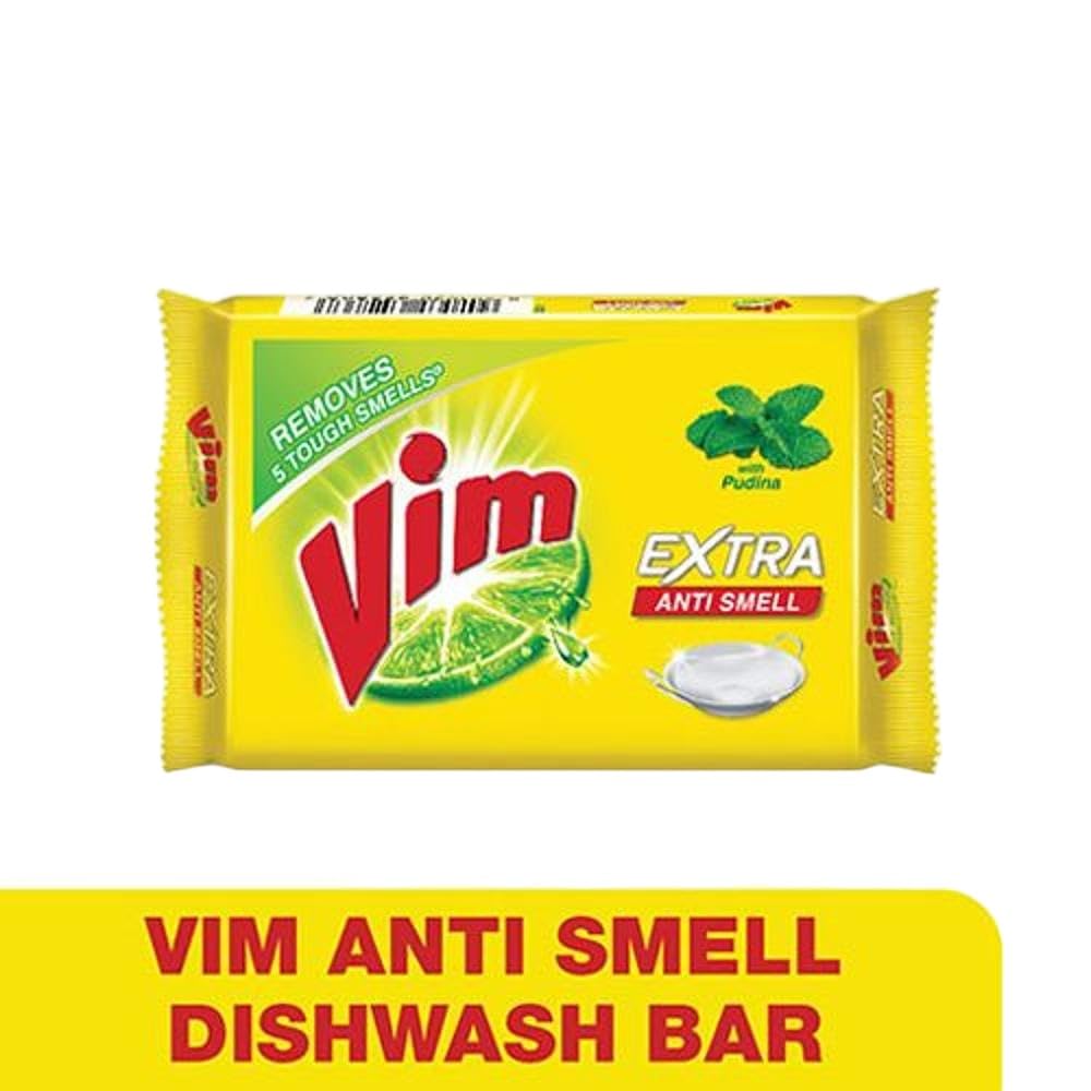 Vim Extra Anti Smell Dish Wash Bar - with Pudina, 130g Pack