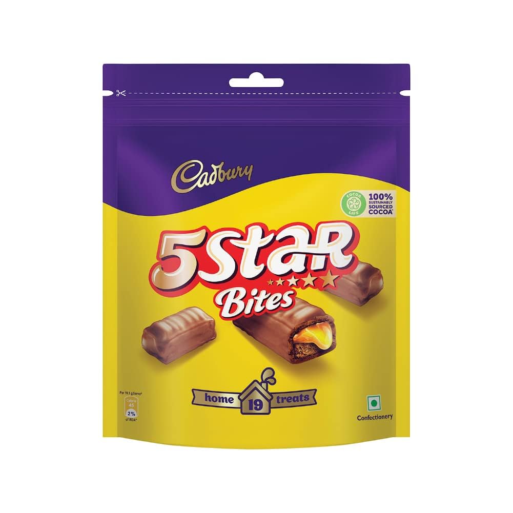 Cadbury 5 Star Chocolate Home Treats Chocolates Bars, 191.9 Gram
