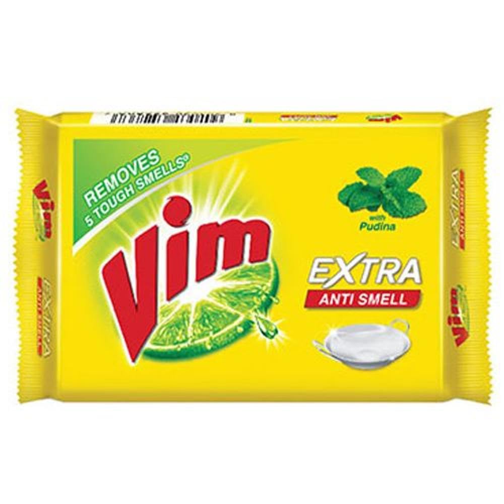 Vim Extra Anti Smell Dish Wash Bar - with Pudina, 130g Pack