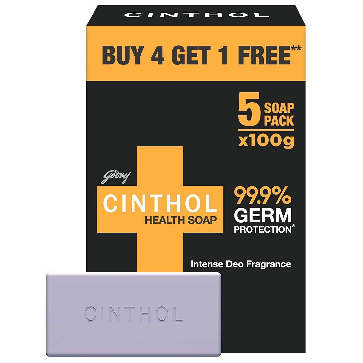Cinthol Health+ Soap, 100g - 99.9% Germ Protection | Insta Deo Fragrance | Soaps For Bath |  For All Skin Types