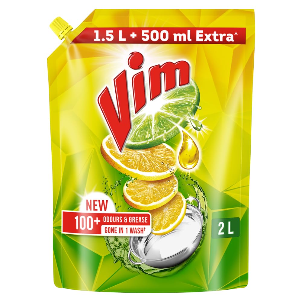 Vim Fresh Lemon Fragrance Dishwash Liquid Gel 2L Refill Pack