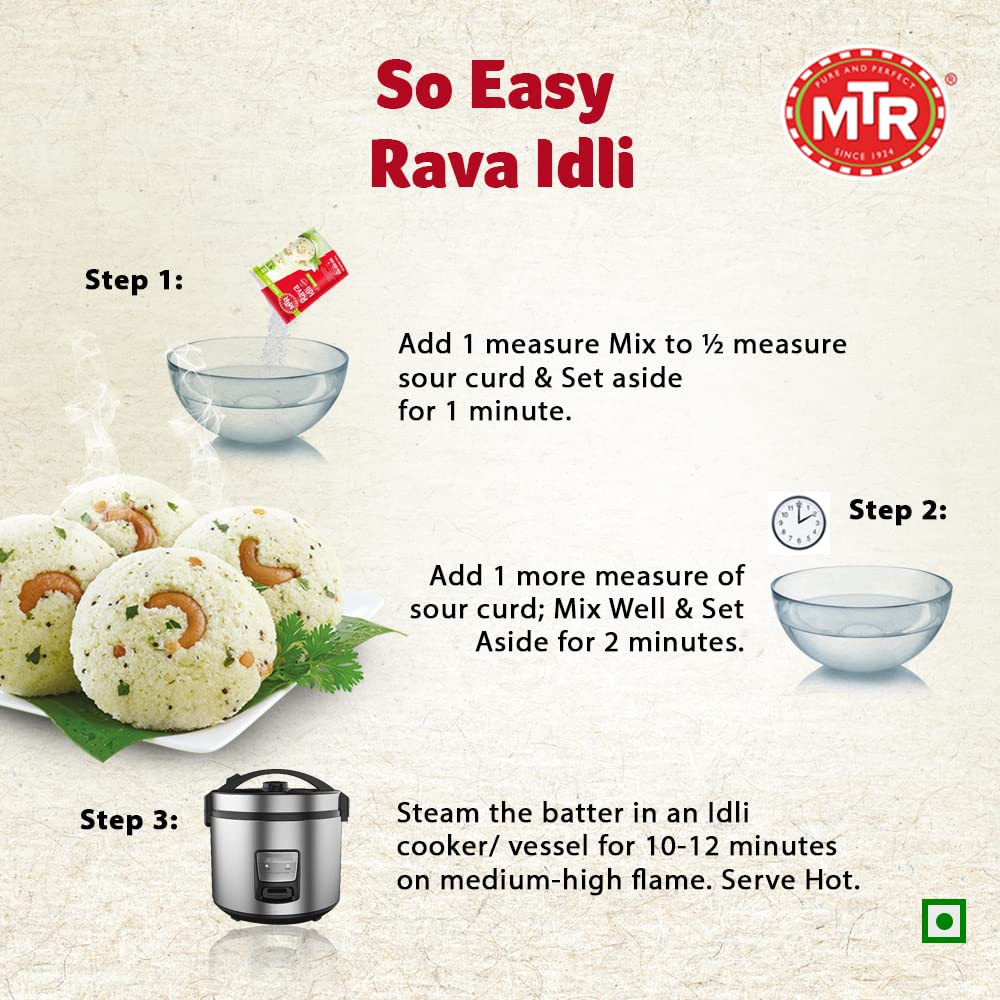 MTR Rava Idli Mix -  | Quick Breakfast | Instant Ready to Cook Mix || 1kg MTR