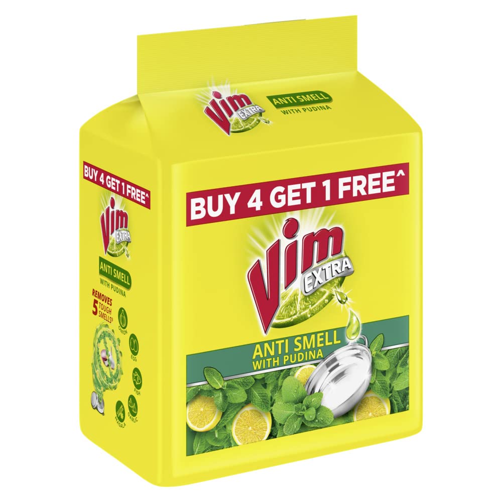 Vim Pudina Fresh Dishwash Bar || 190 g (Buy 4 Get 1 Free)