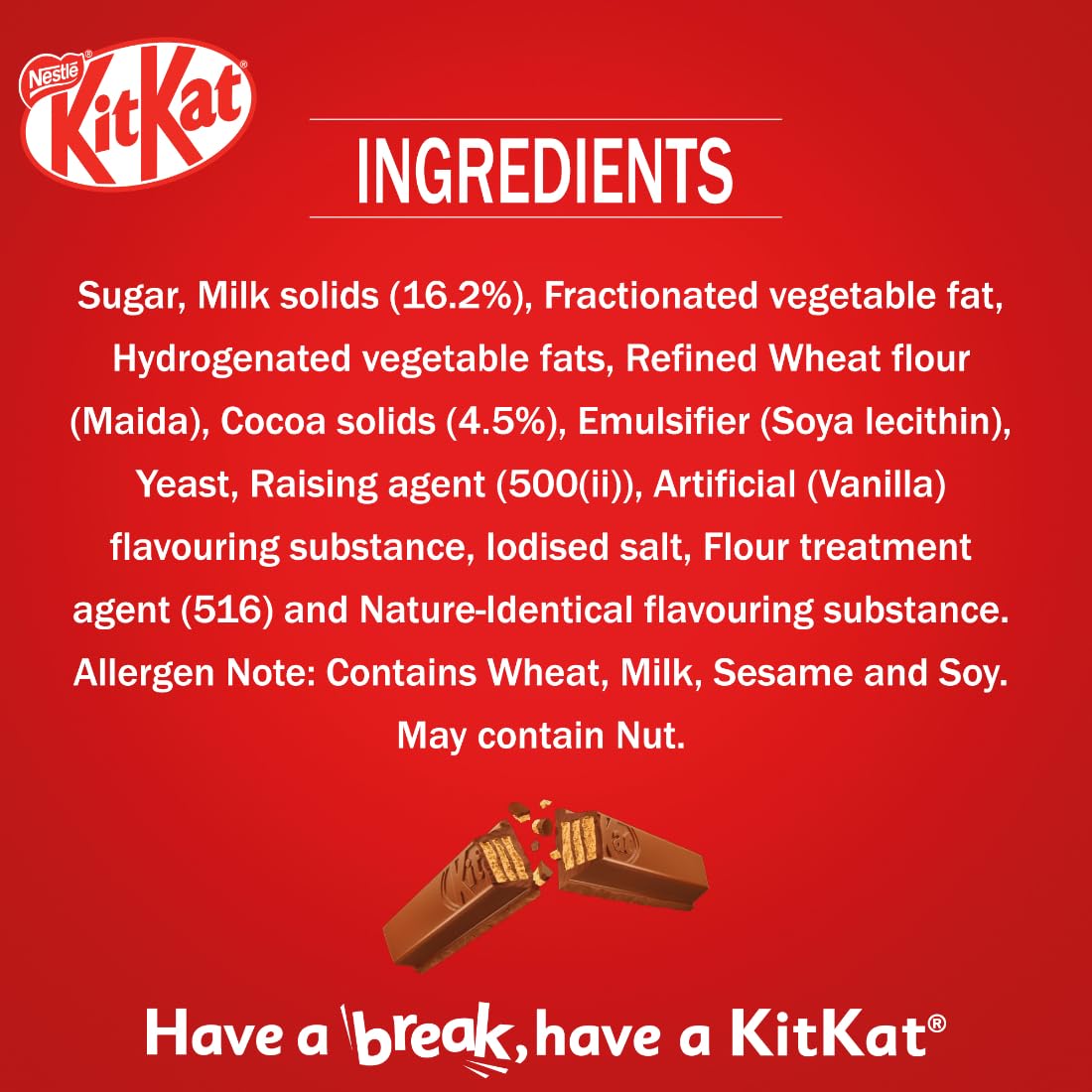 KIT KAT 2 Fingers, Choco Coated Wafer Bar, 19g, Pack