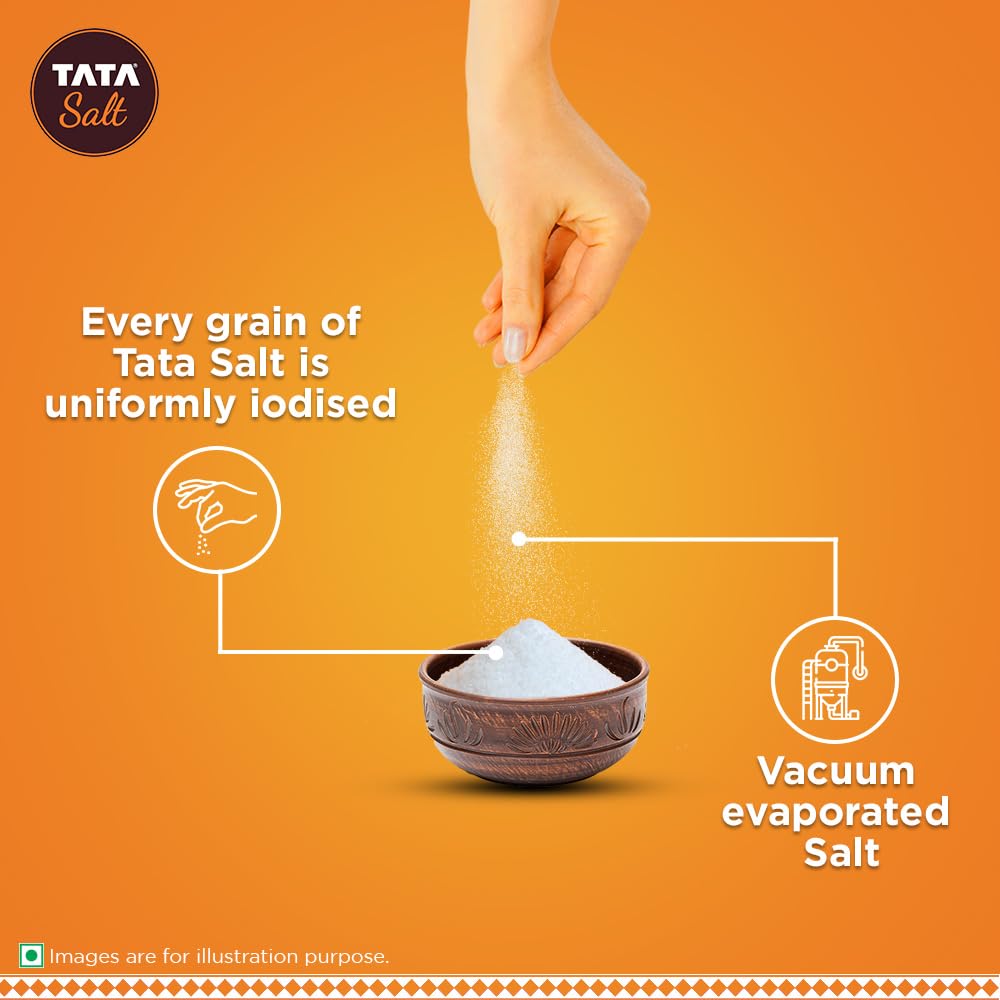 Tata Salt 1 Kg, Free Flowing and Iodised Namak,: TATA SALT