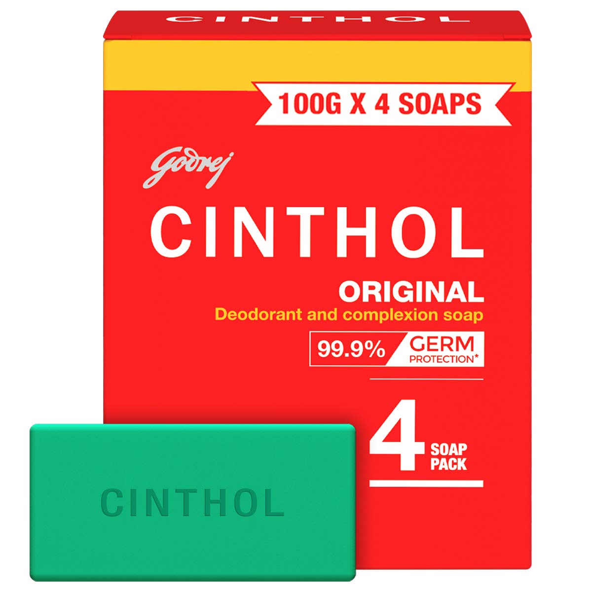 Cinthol Original Bath Soap 99.9% Germ Protection, 100G
