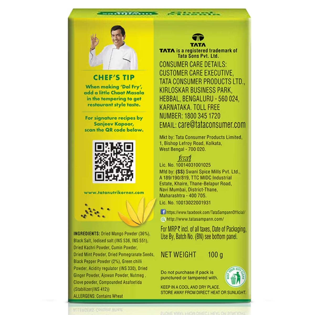 Tata Sampann Chaat Masala with Natural Oils,