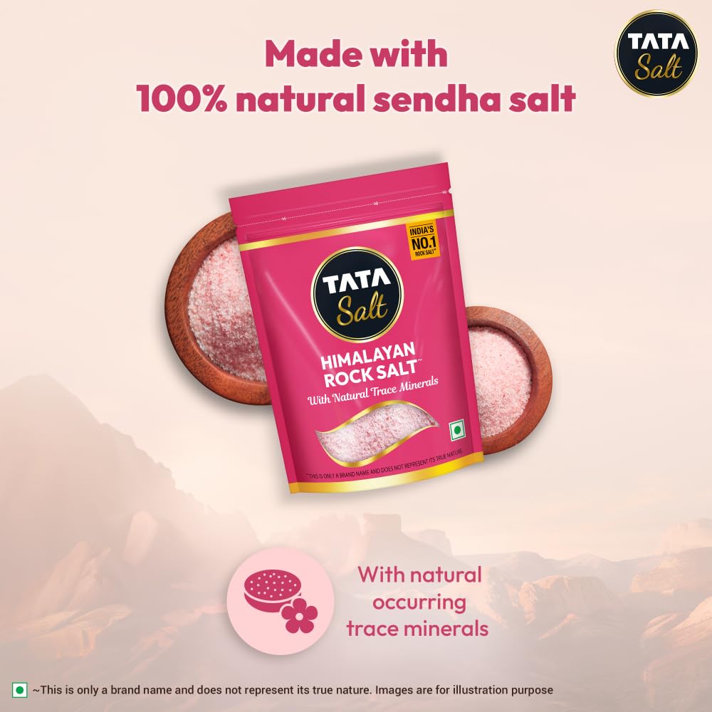 Tata Himalayan Rock Pink Salt, 1kg Pouch, Namak, ,TATA