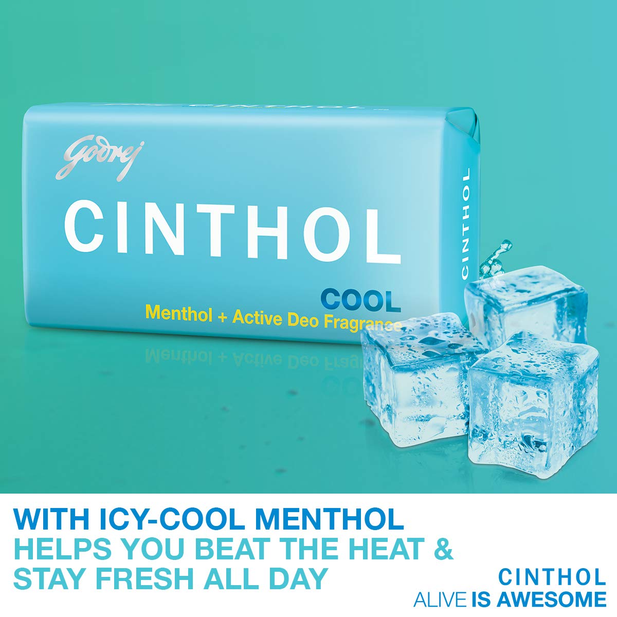 Cinthol Cool Soap, 100g | with Icy-cool Menthol |  For All Skin