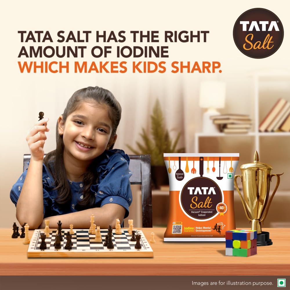 Tata Salt 1 Kg, Free Flowing and Iodised Namak,: TATA SALT
