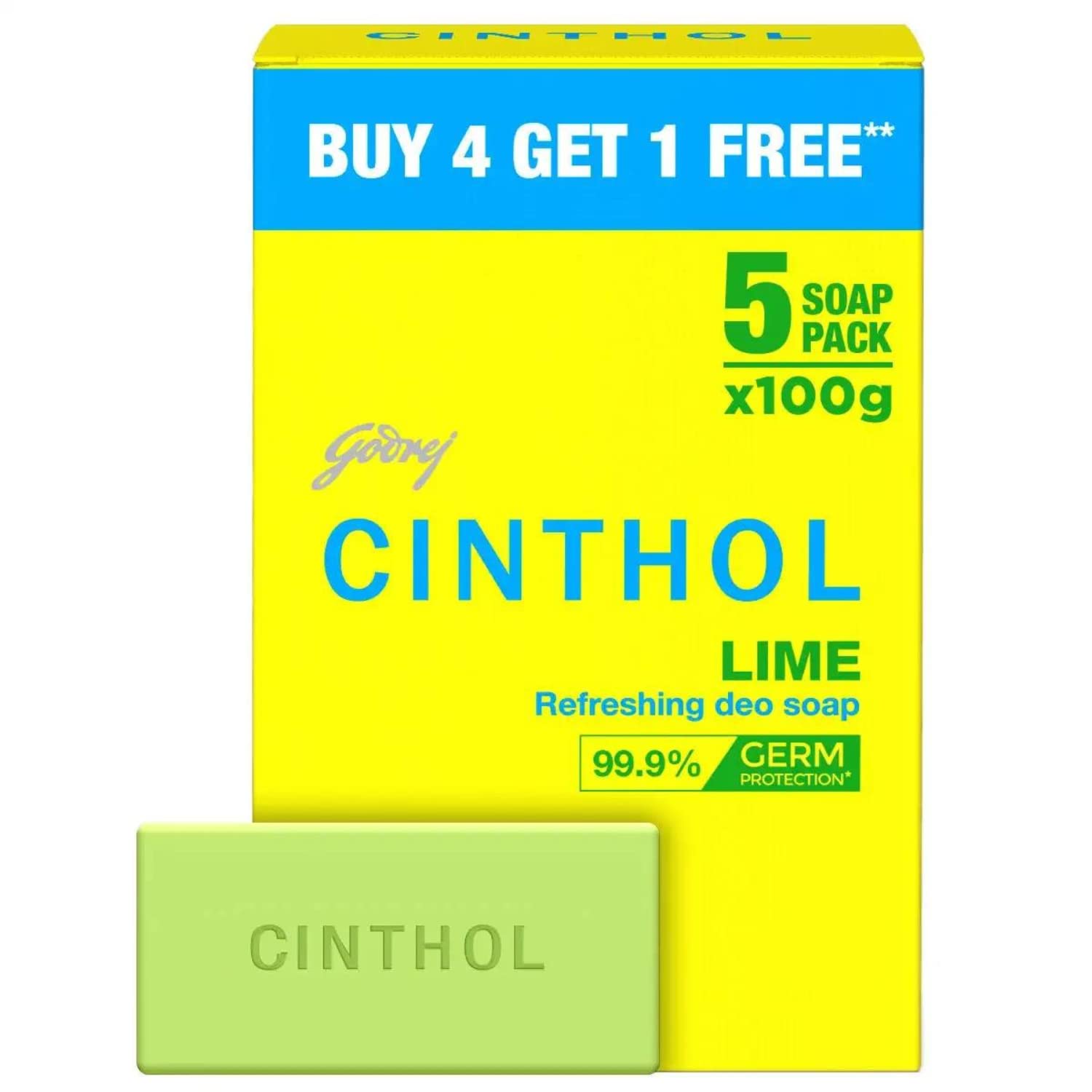 Cinthol Lime Bath Soap - 100g Grade 1 Soap | For All Skin Types