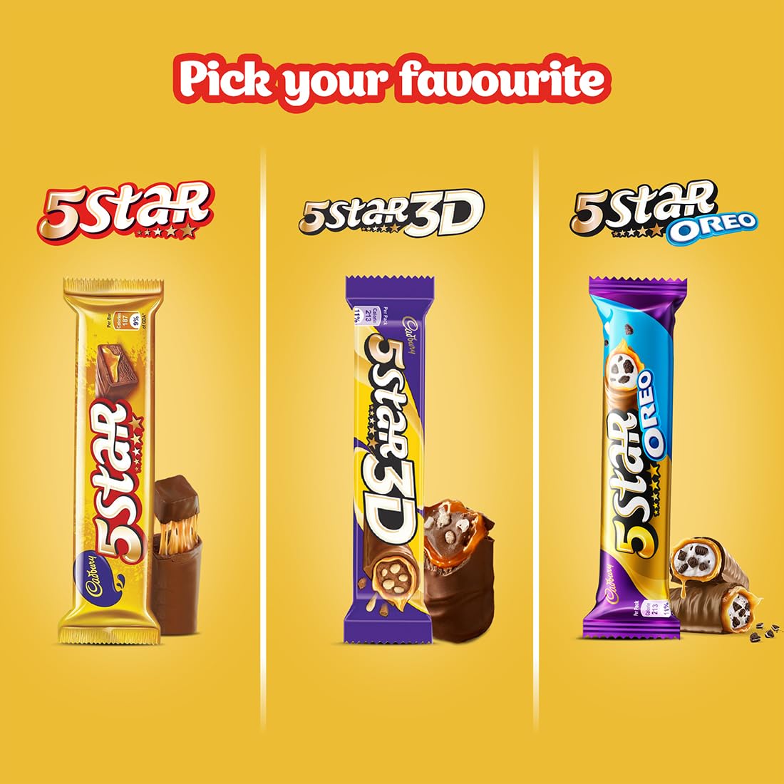 Cadbury 5 Star Chocolate Bar, 33 g