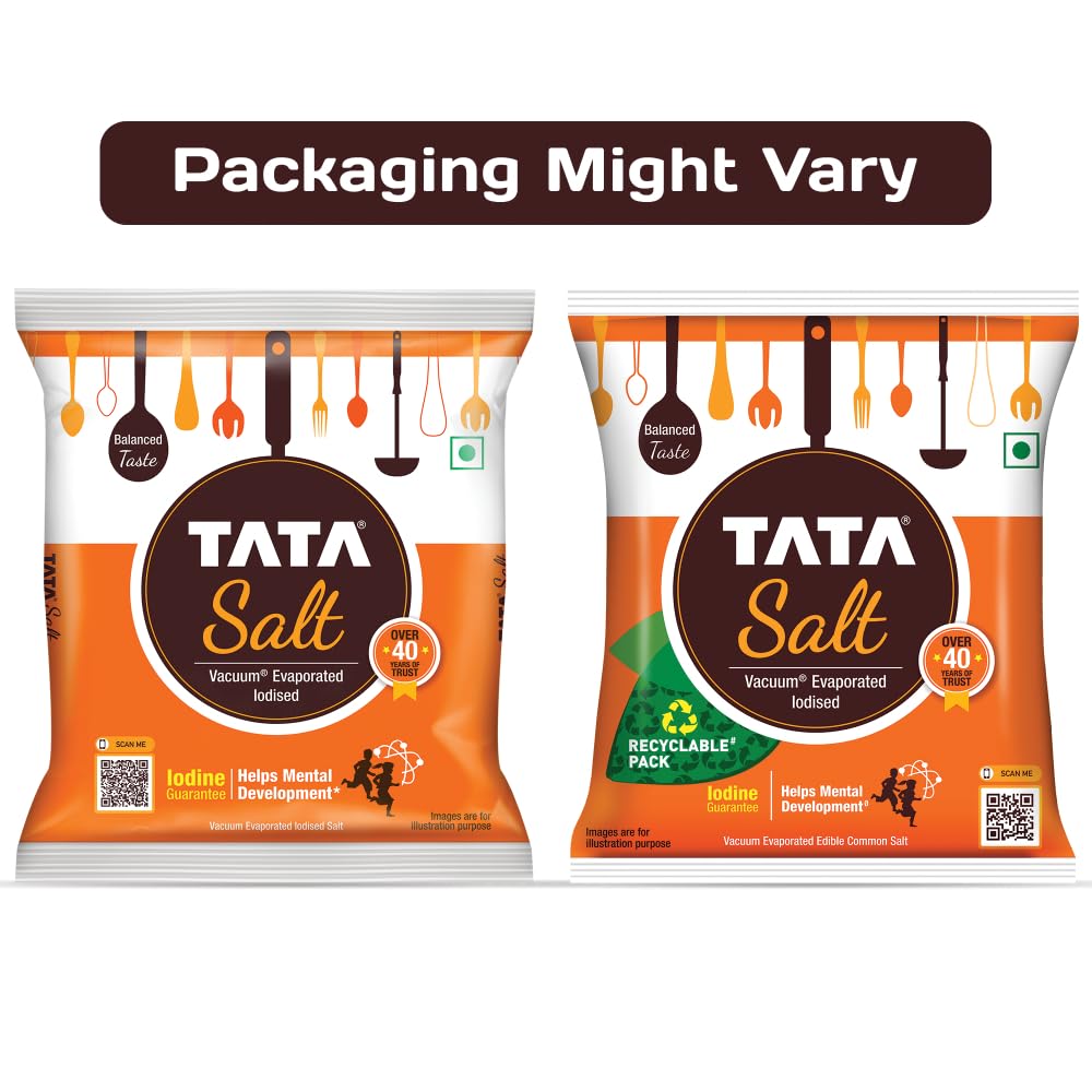 Tata Salt 1 Kg, Free Flowing and Iodised Namak,: TATA SALT