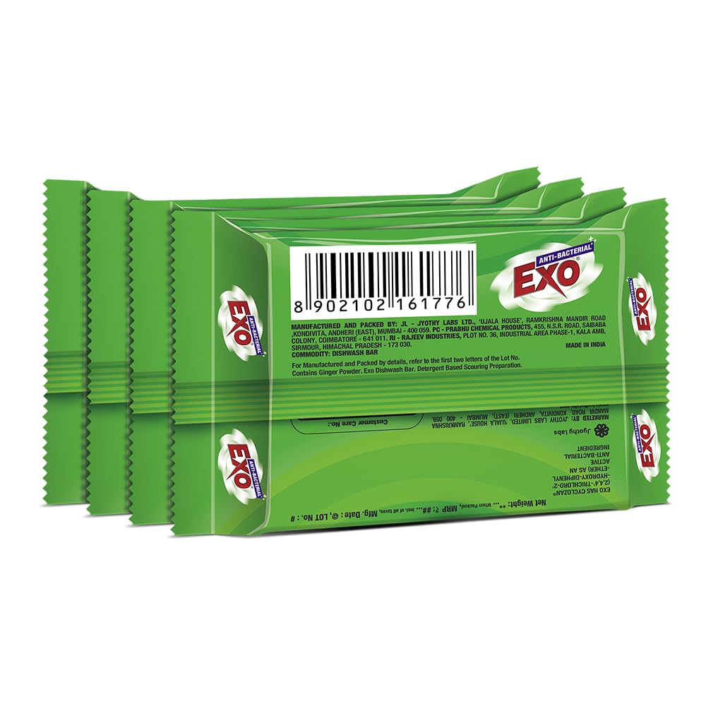 Exo Dishwash Bar, 480gm (120gm X (3 + 1 Bar Free)