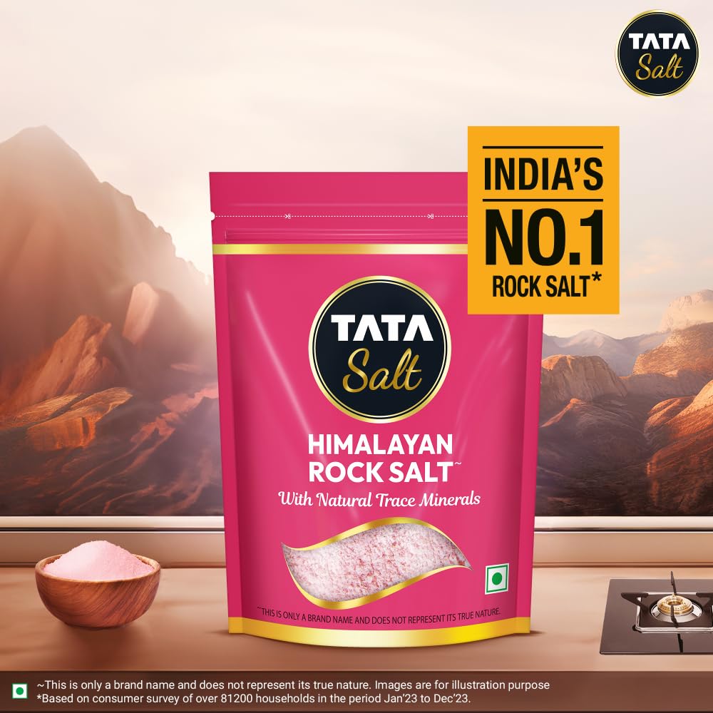 Tata Himalayan Rock Pink Salt, 1kg Pouch, Namak, ,TATA