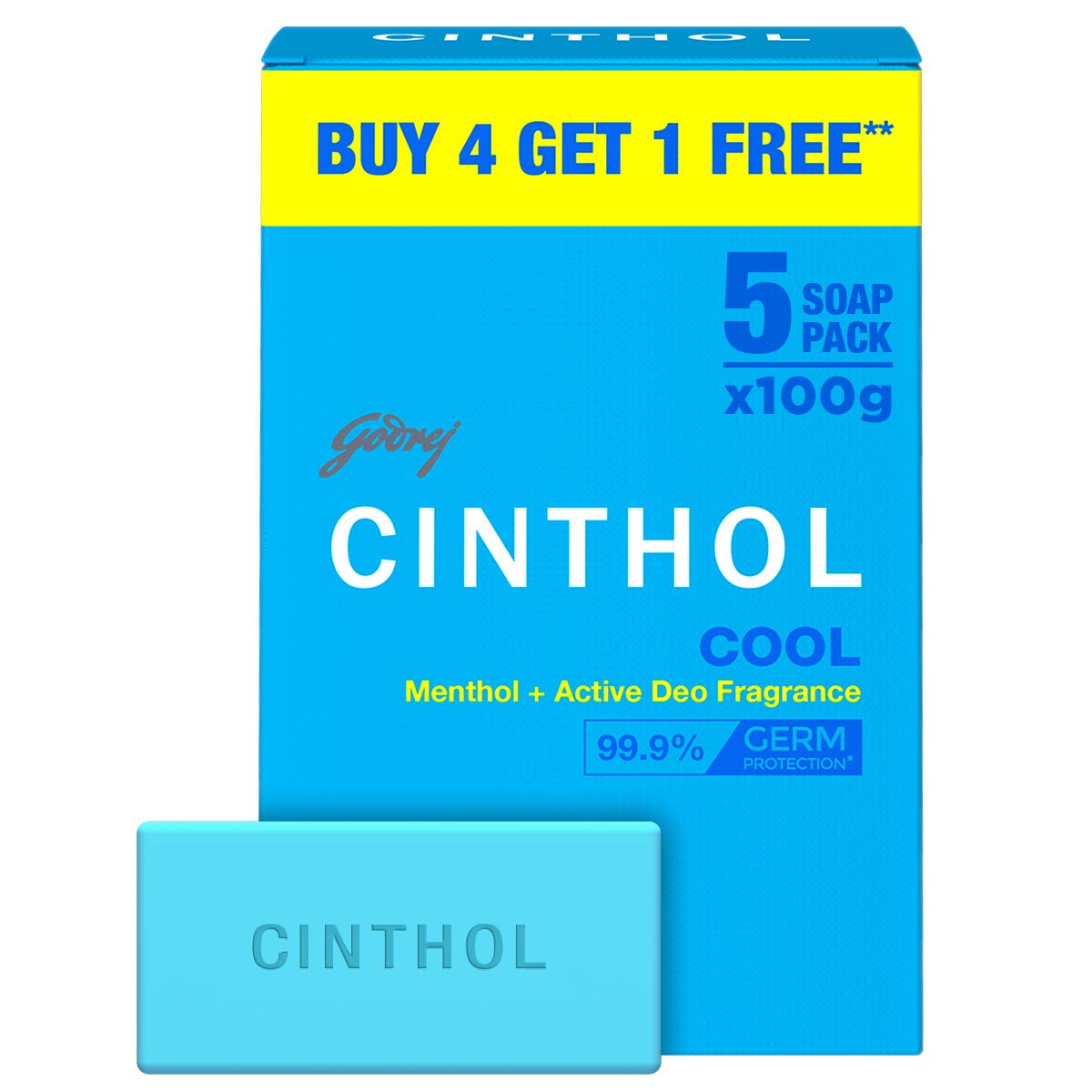 Cinthol Cool Soap, 100g | with Icy-cool Menthol |  For All Skin