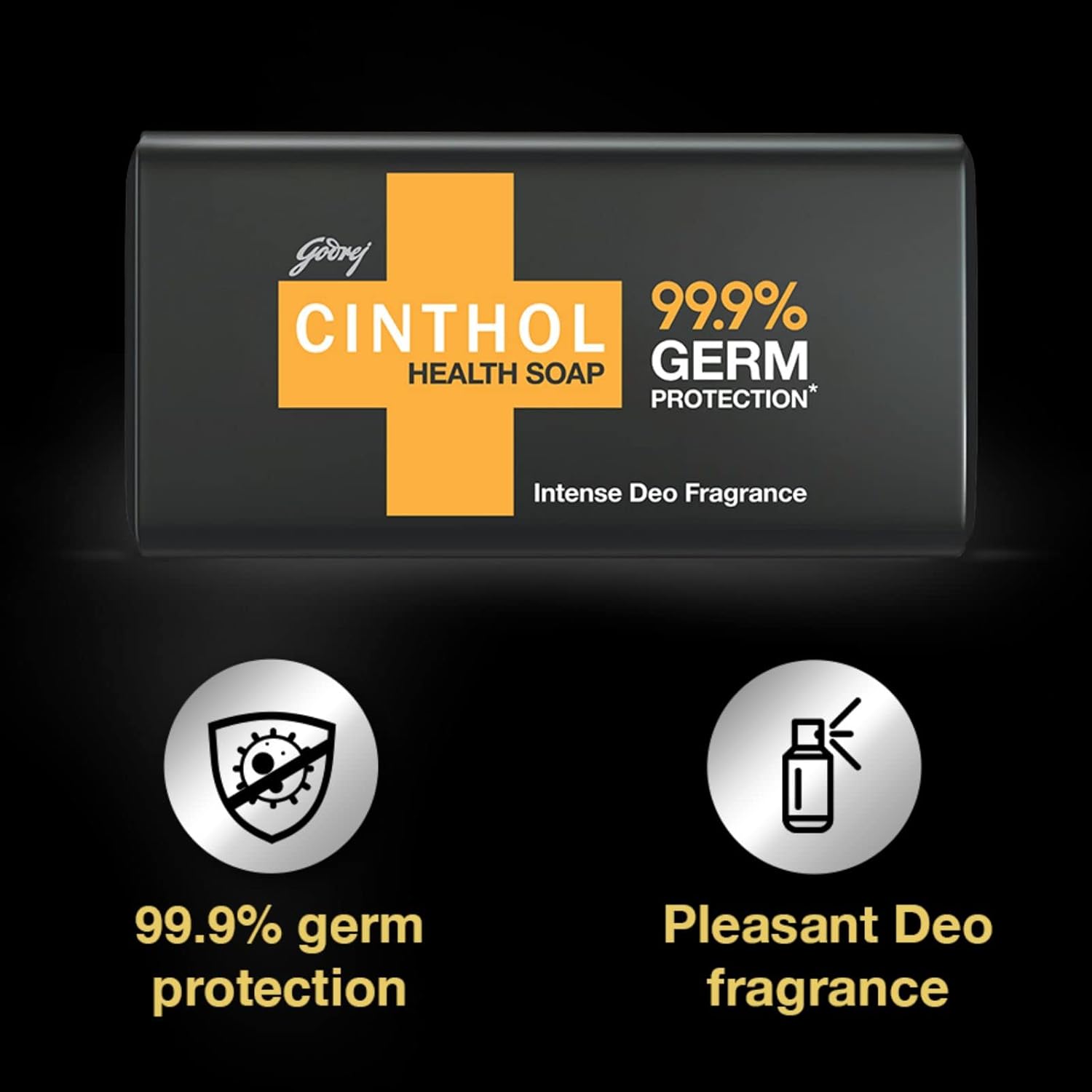 Cinthol Health+ Soap, 100g - 99.9% Germ Protection | Insta Deo Fragrance | Soaps For Bath |  For All Skin Types