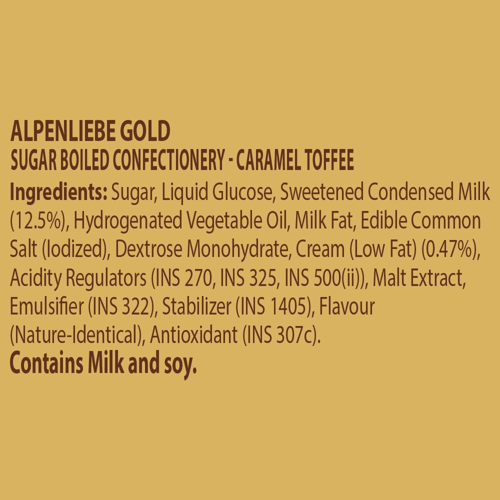 Alpenliebe Gold, Caramel Candy, 132 g (40 Pieces)