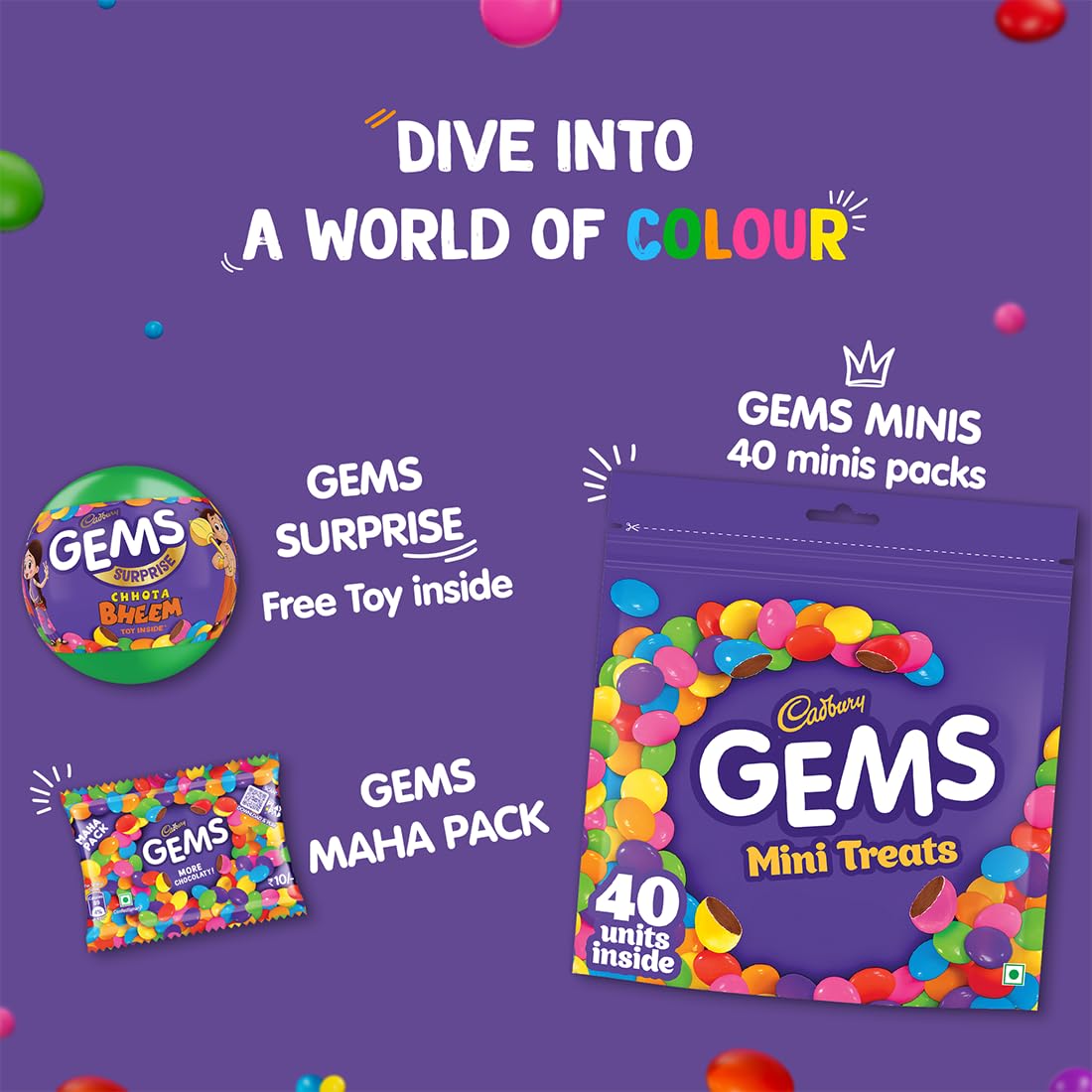 Cadbury Gems Surprise Chocolate Ball, 15.8 g