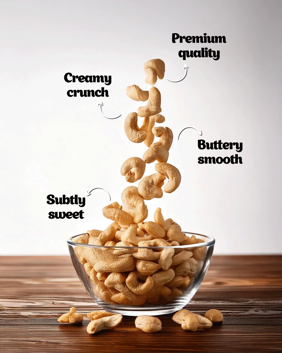 Whole Cashews -- Grade W320 Kaju