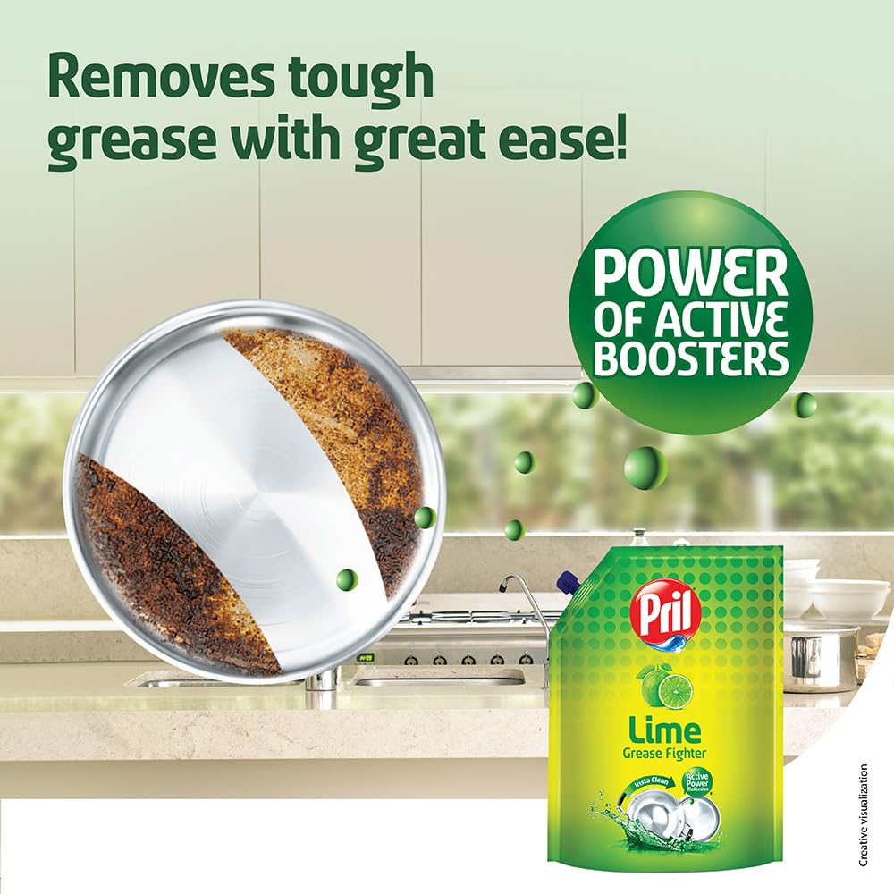 Pril Lime Liquid Dishwash Gel - 850ml Pouch