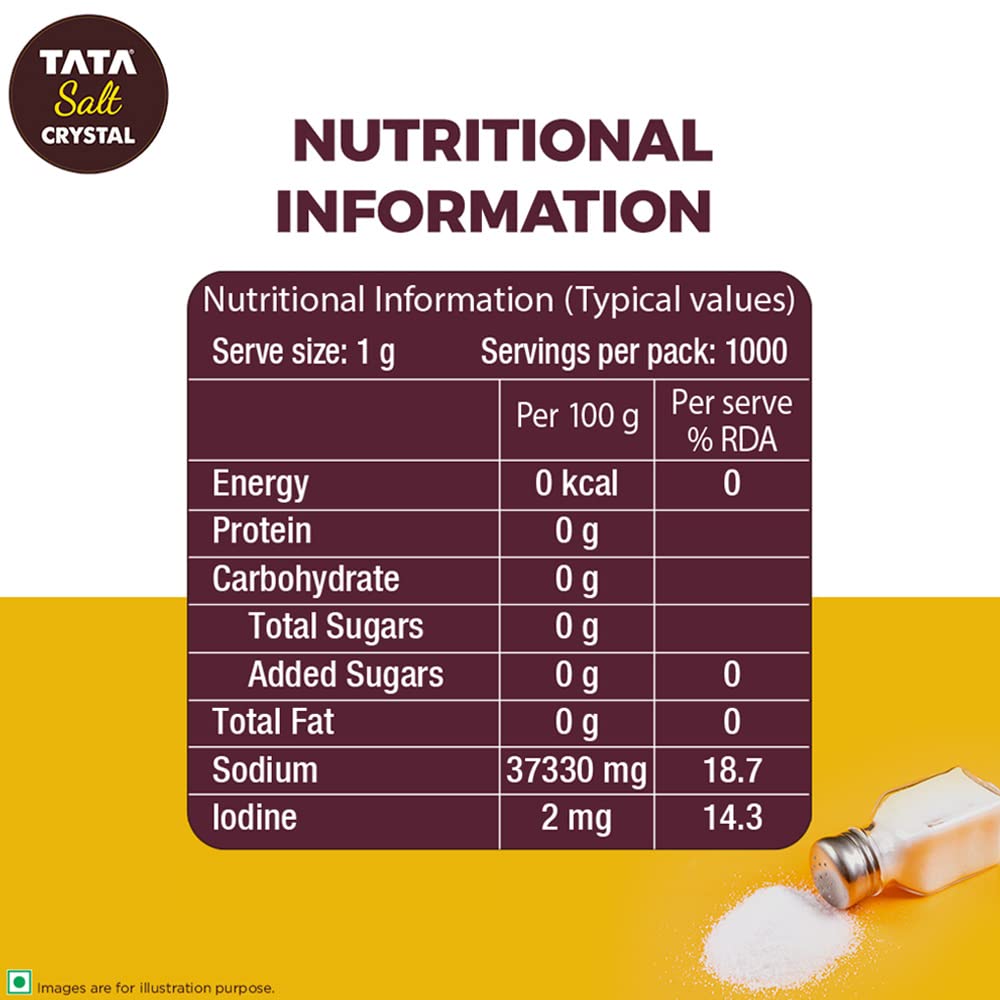 Tata Salt Crystal Salt, 1 kg Brand: TATA SALT