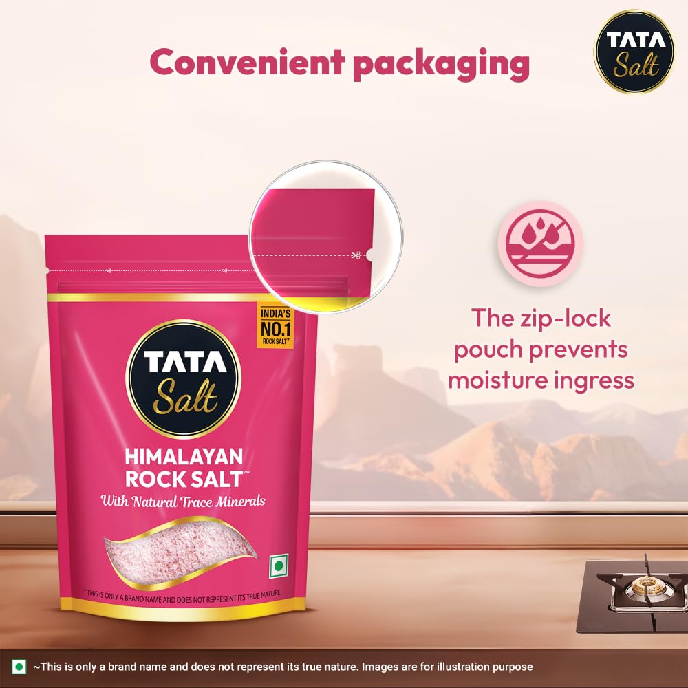 Tata Himalayan Rock Pink Salt, 1kg Pouch, Namak, ,TATA