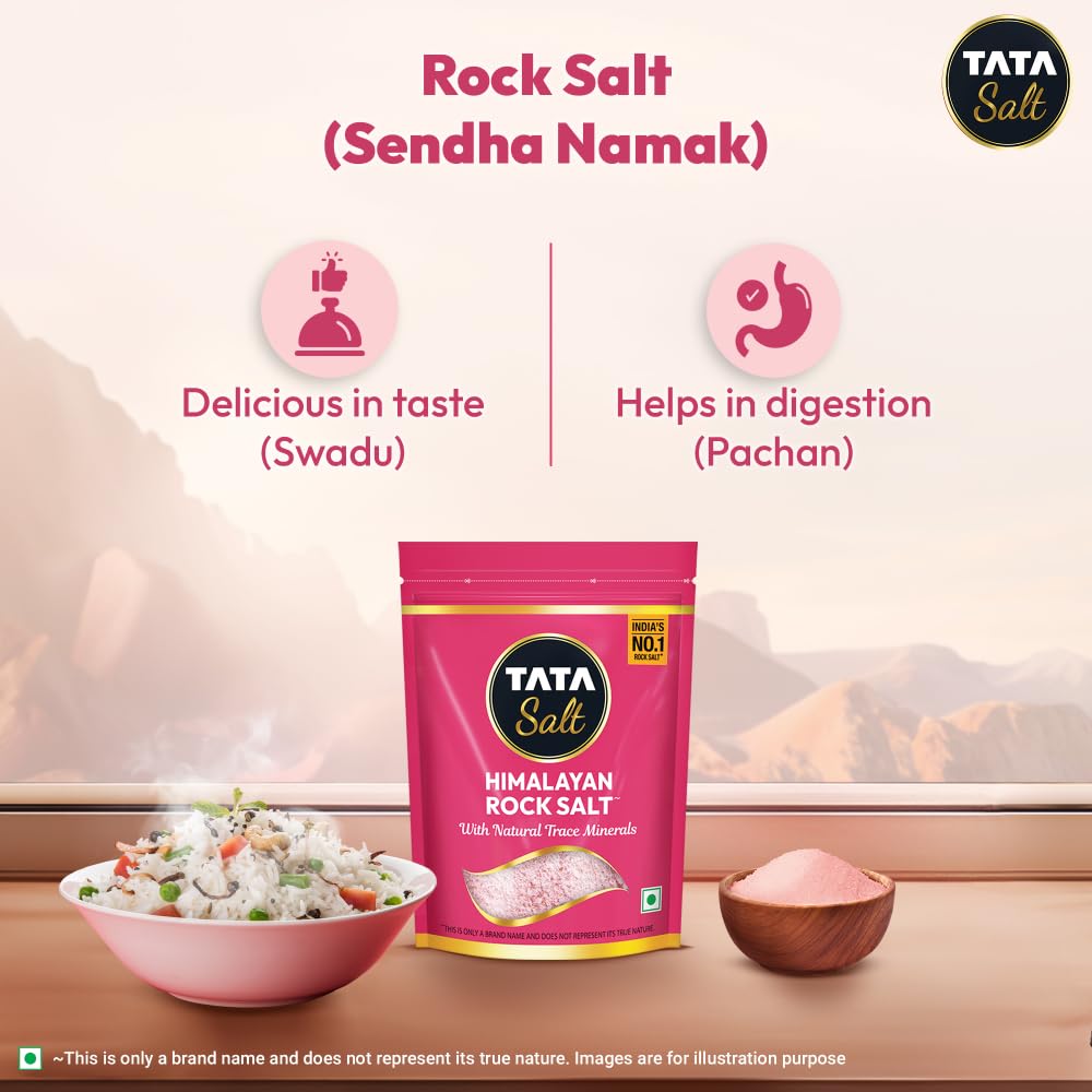 Tata Himalayan Rock Pink Salt, 1kg Pouch, Namak, ,TATA