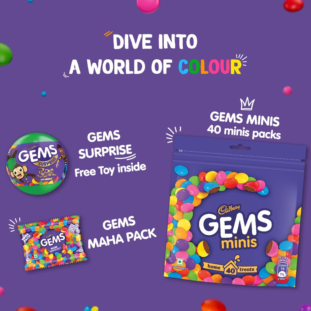 Cadbury Gems Chocolate Pouch, 15.8 g