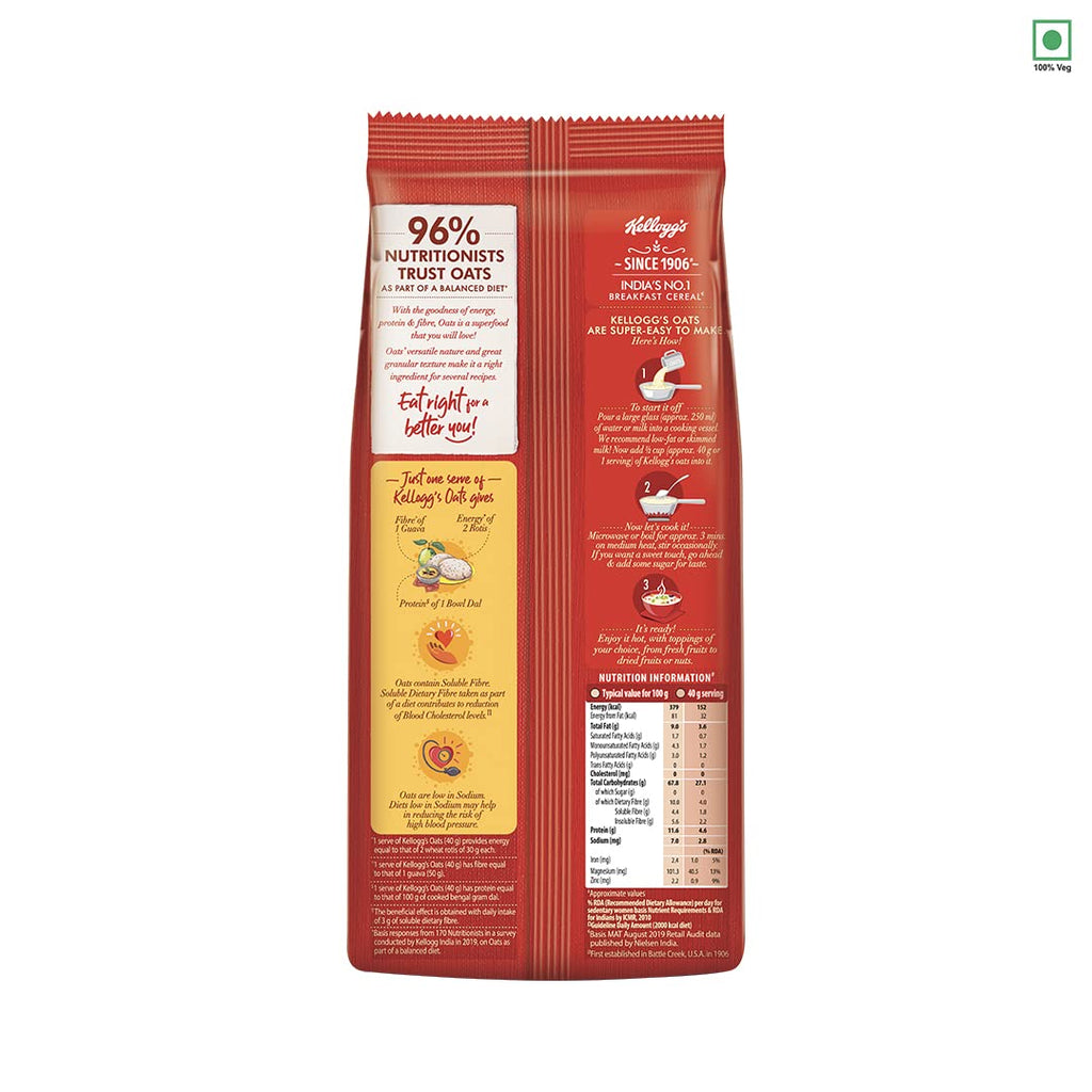 Kellogg's Oats Rolled Oats High in Protein and Fibre