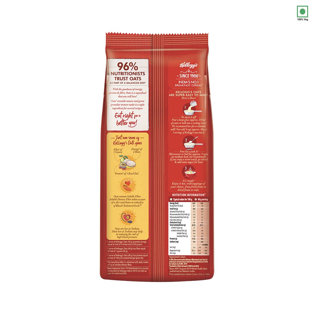 Kellogg's Oats Rolled Oats High in Protein and Fibre