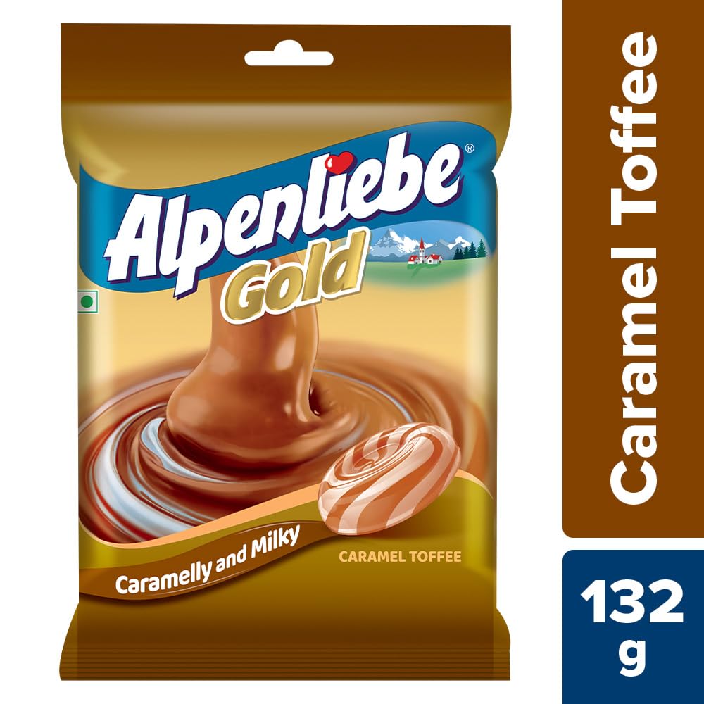 Alpenliebe Gold, Caramel Candy, 132 g (40 Pieces)