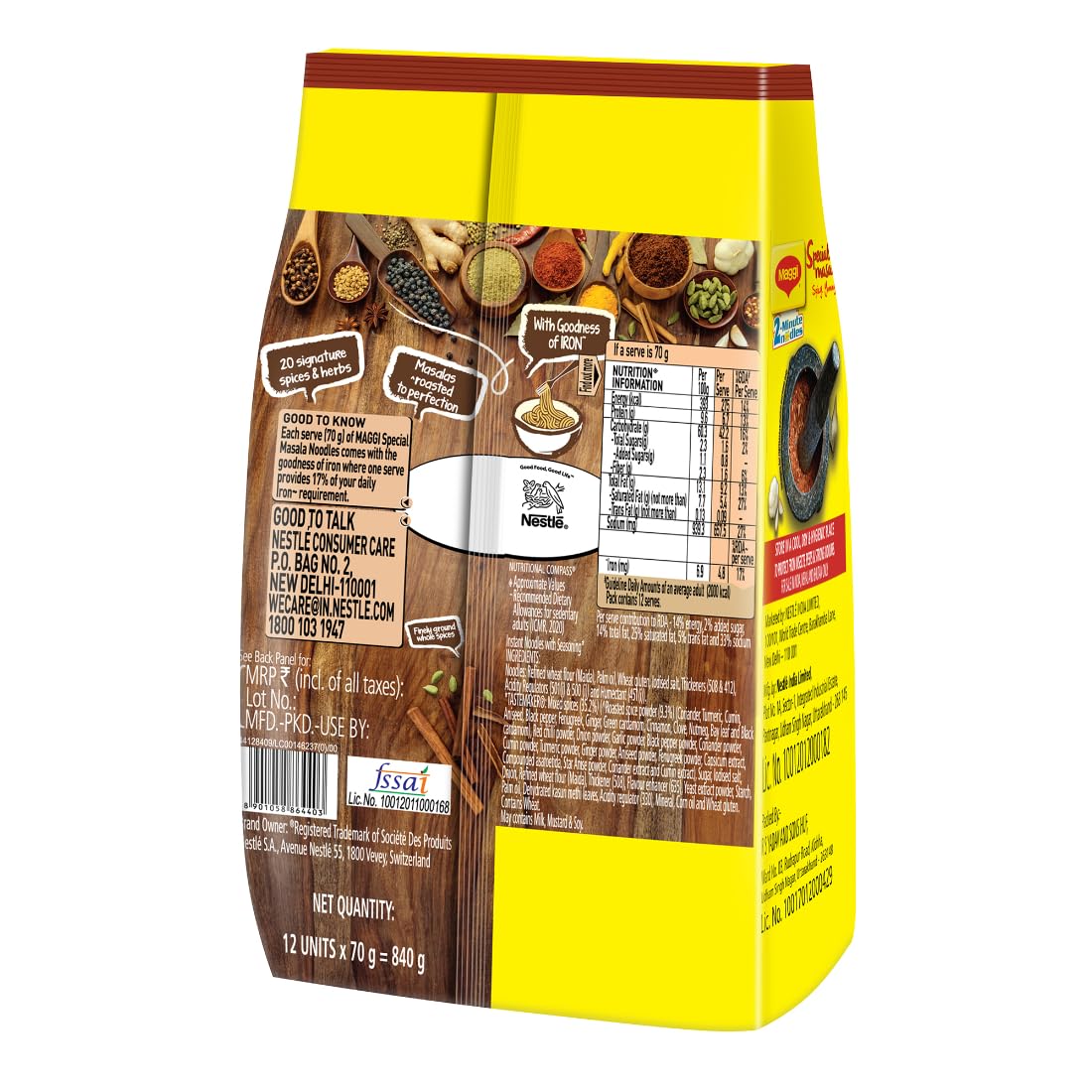 MAGGI 2-Minute Vegetarian Special Masala, Instant Noodles,&nbsp;