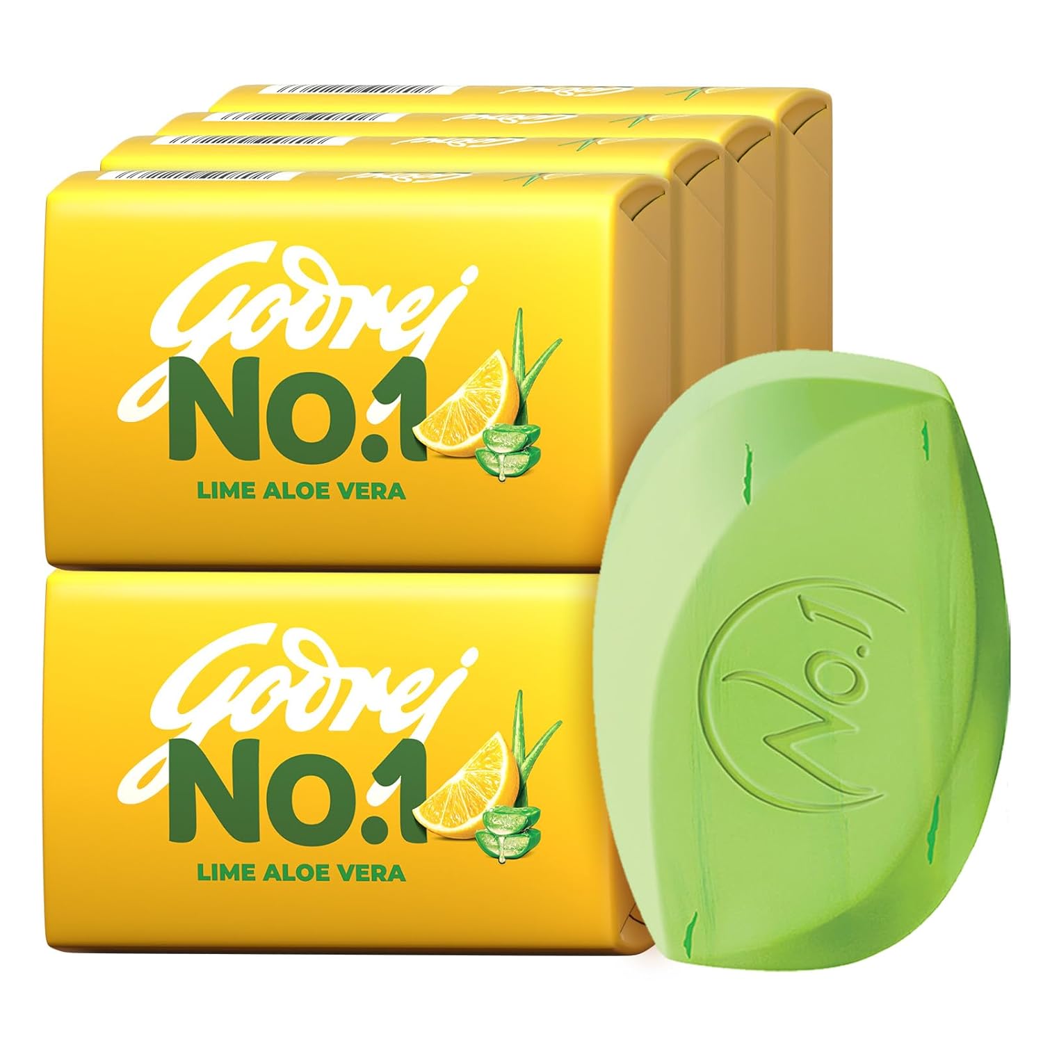 Godrej No.1 Lime & Aloe Vera (150g),  - High TFM (Grade 1 Soap), Long-Lasting Fragrance