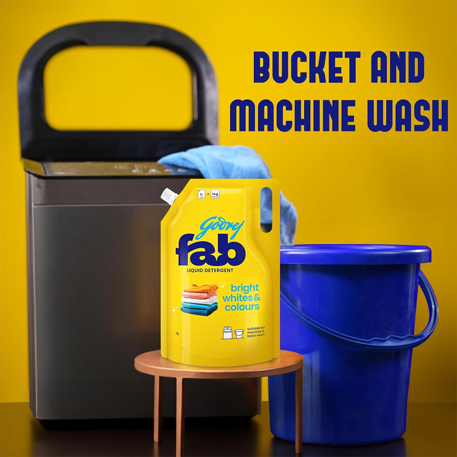 Godrej Fab Liquid Detergent Refill Pouch for Machine & Hand Wash -