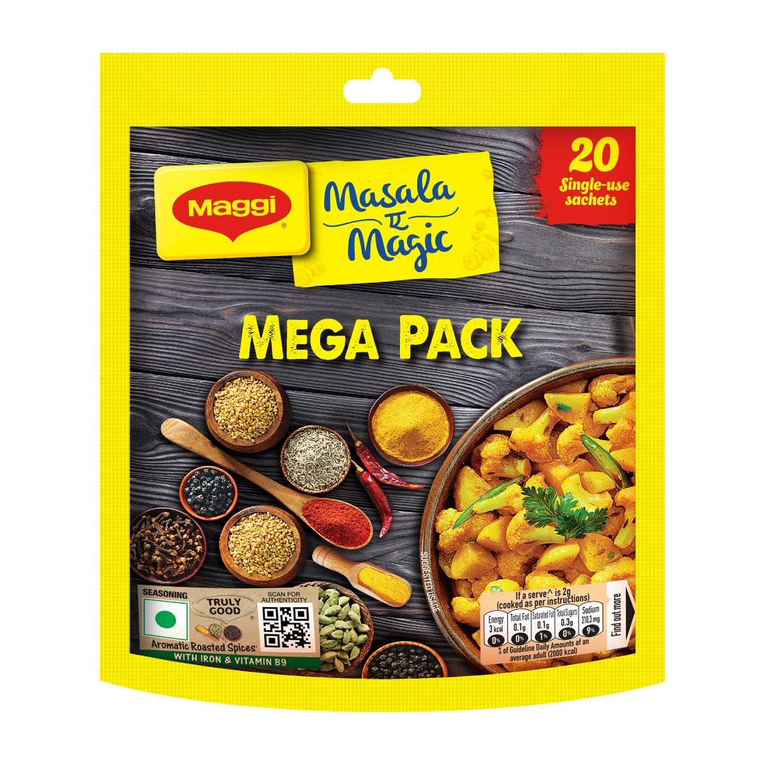 MAGGI Masala-Vegetable Masala, All in One | 120g Pouch (6g x 20 Sachets)