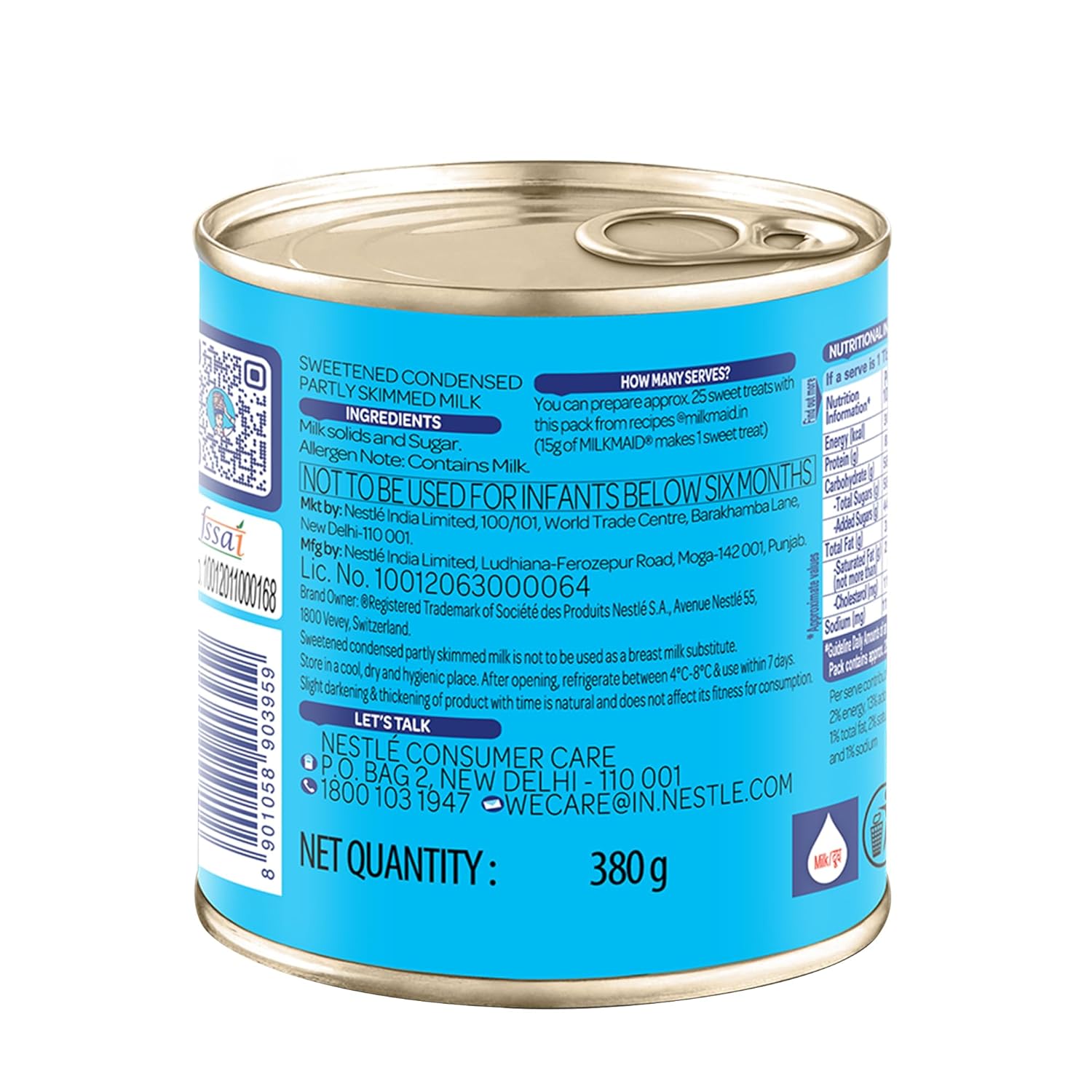 Milkmaid Nestle Partly Skimmed Sweetened Condensed Milk, 380g