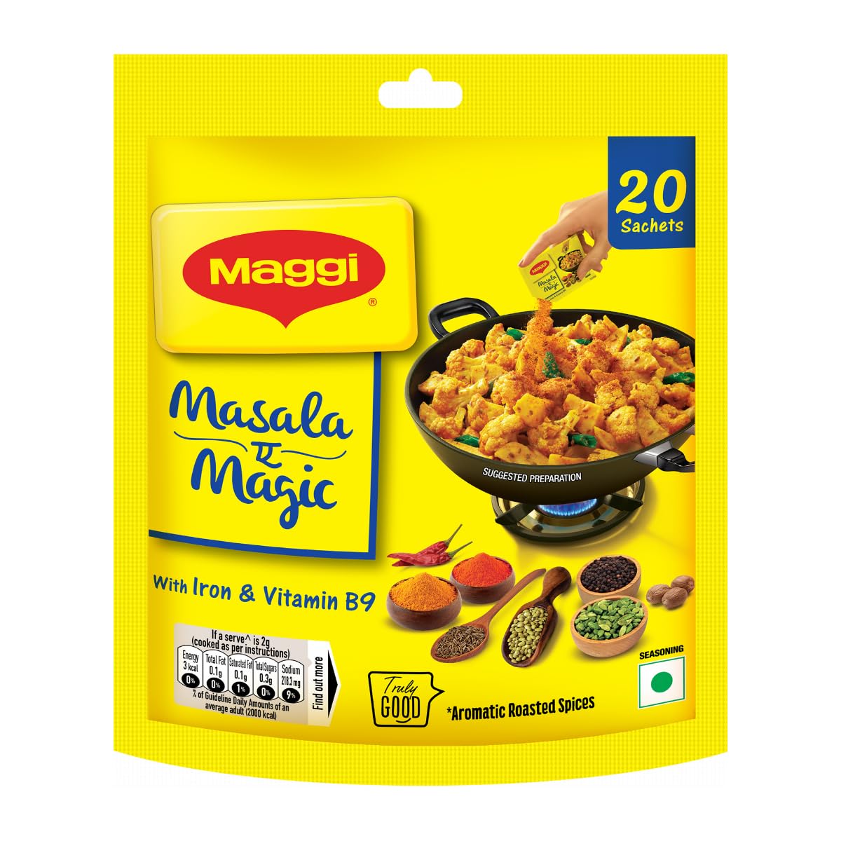 MAGGI Masala-Vegetable Masala, All in One | 120g Pouch (6g x 20 Sachets)
