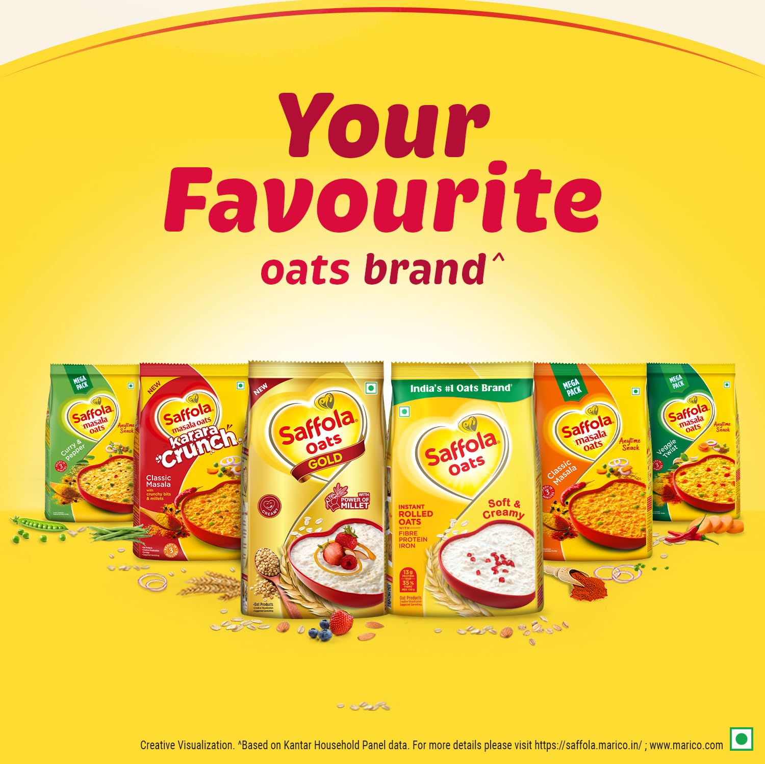 Saffola Oats | 1kg with 300g Free| Instant Rolled |Soft & Creamy |