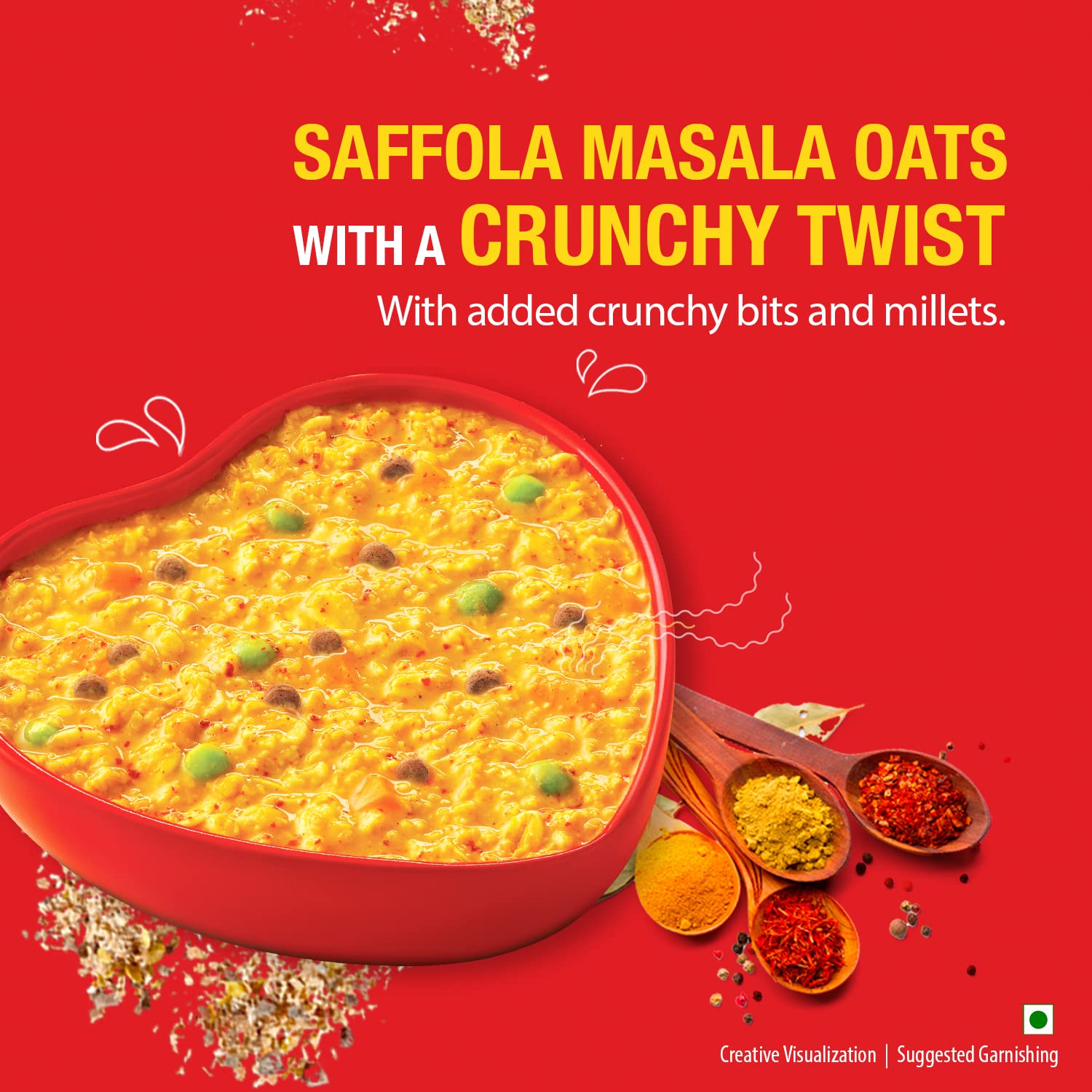 Saffola Masala Oats Karara Crunch,  500g| Tasty Evening Snack,