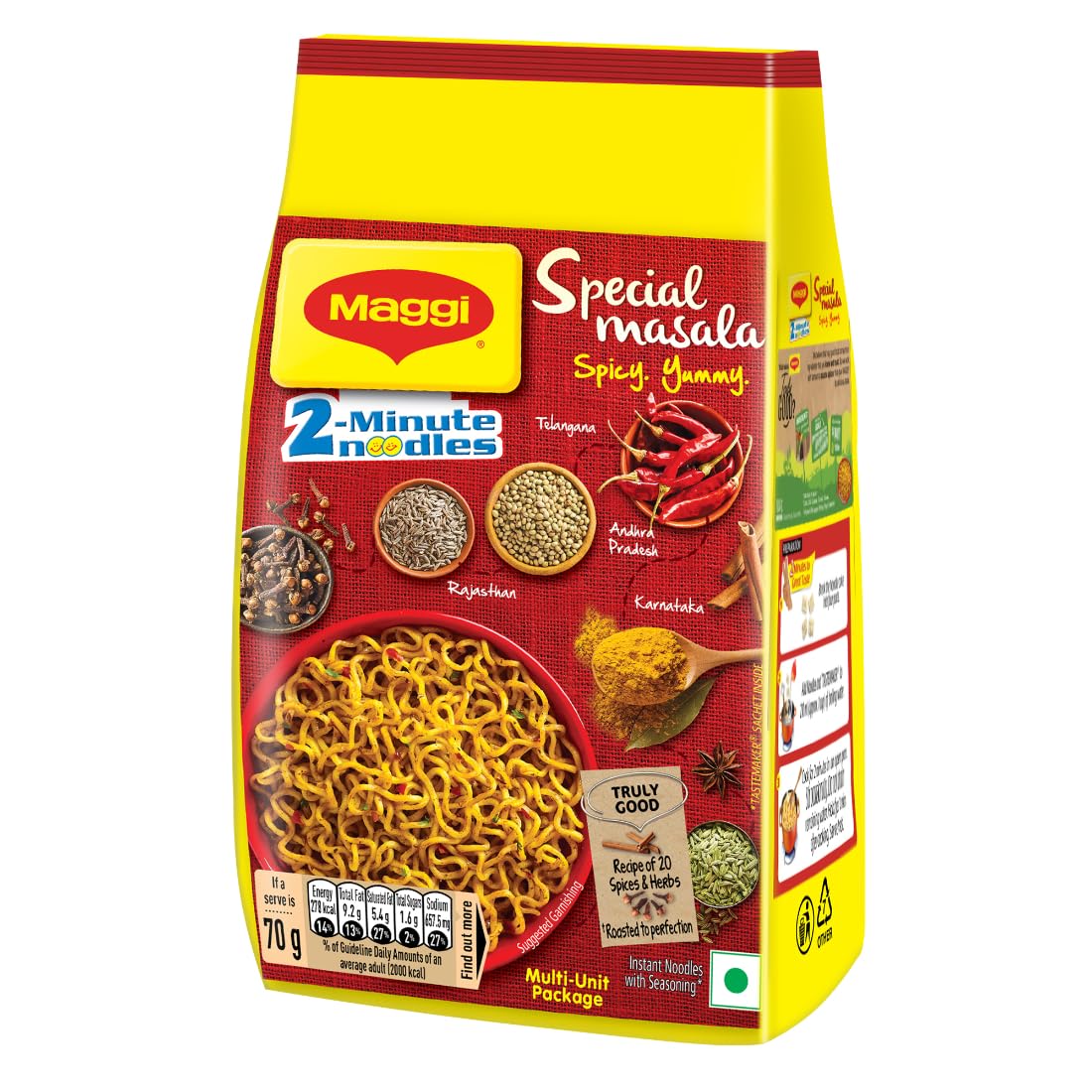 MAGGI 2-Minute Vegetarian Special Masala, Instant Noodles,&nbsp;