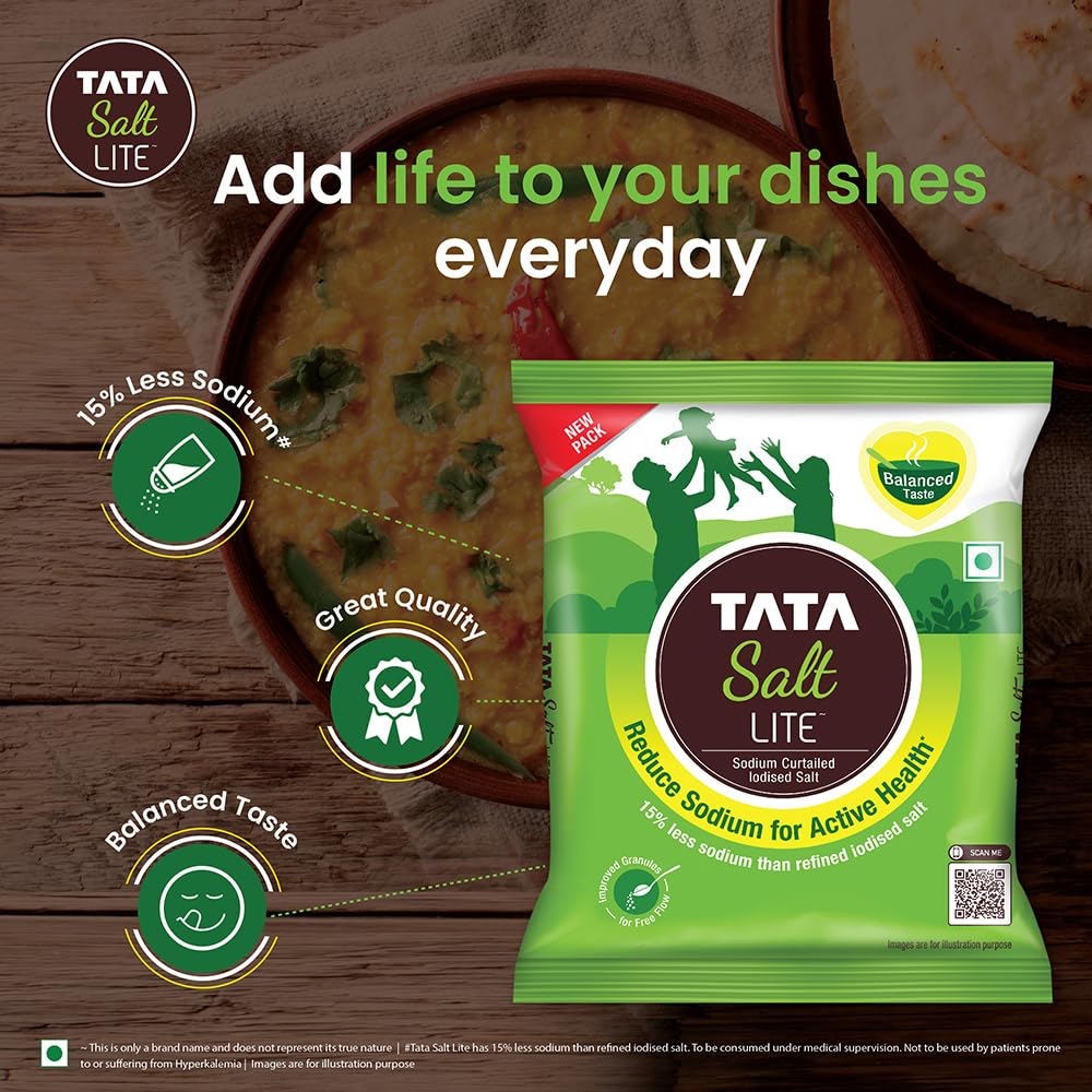 Tata Salt Lite, Low Sodium, 1kg TATA SALT