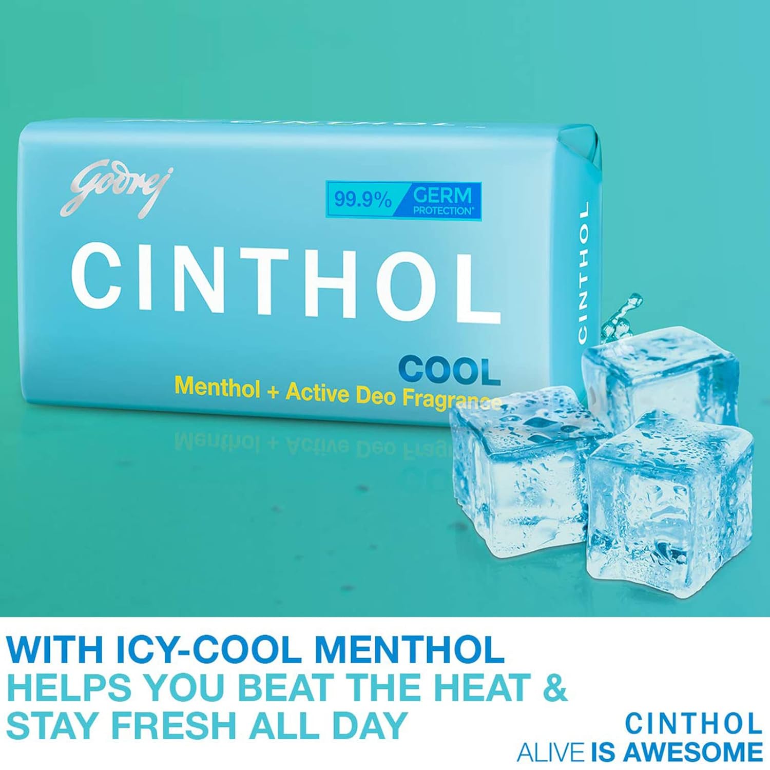 Cinthol Cool Soap, 150g| with Icy-cool Menthol  | For All Skin