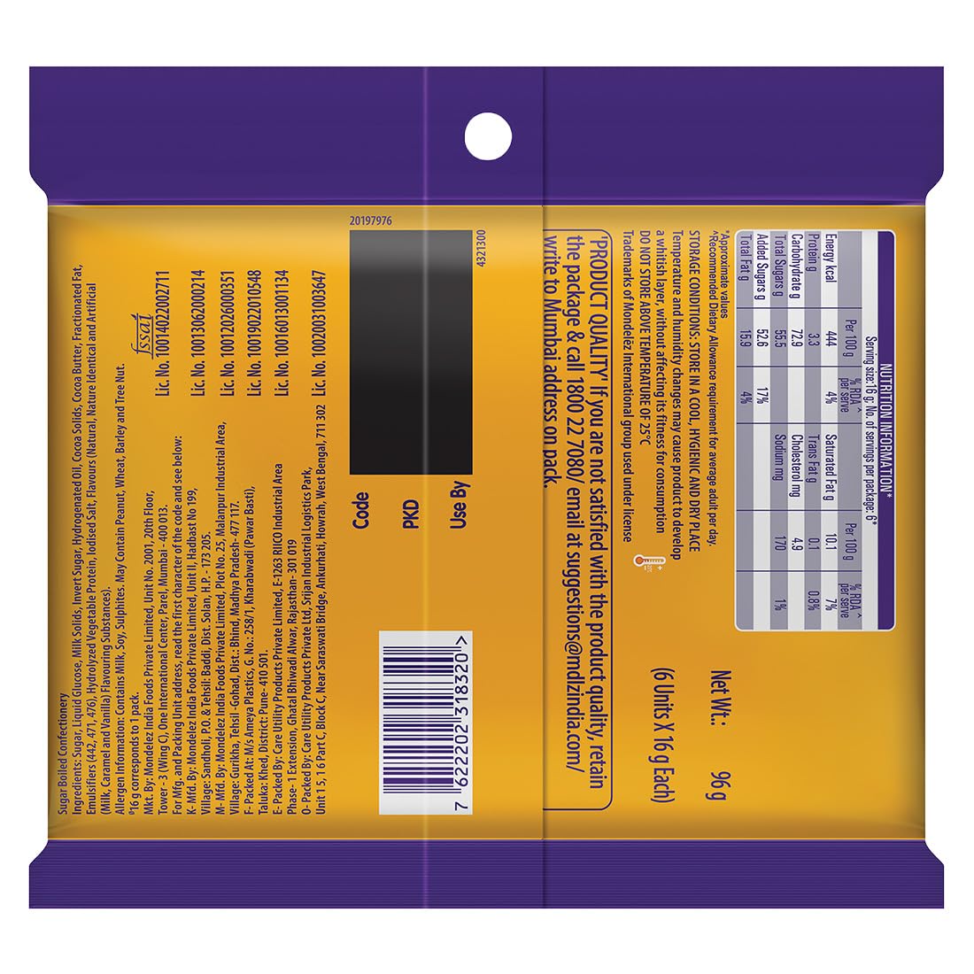 Cadbury 5 Star Kitted Pack Chocolate Bars, 96 g