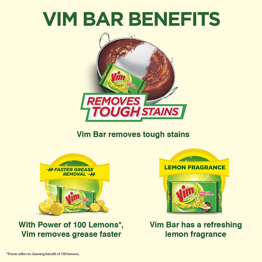 Vim Dishwash Bar - 200 g (Pack of 3)