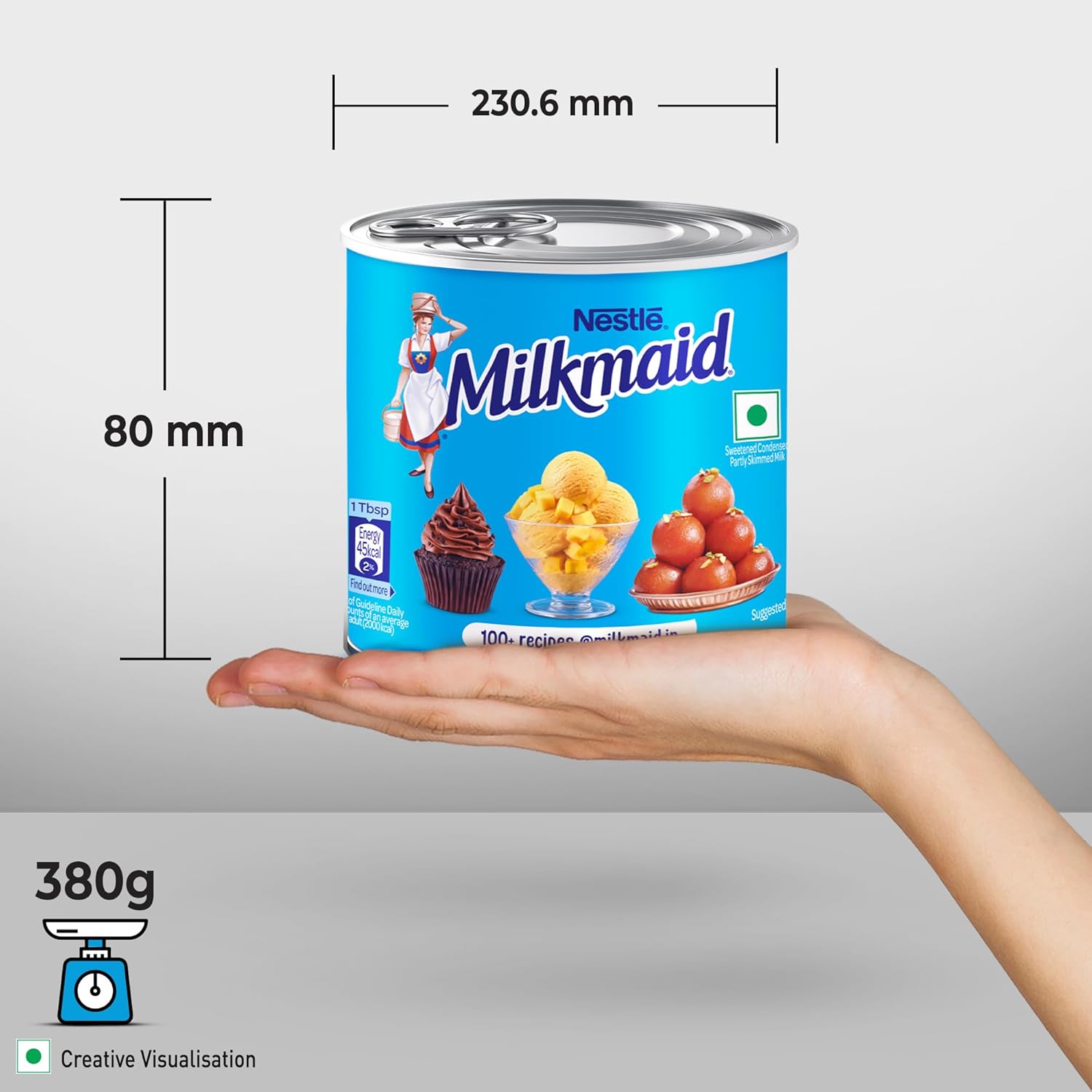 Milkmaid Nestle Partly Skimmed Sweetened Condensed Milk, 380g