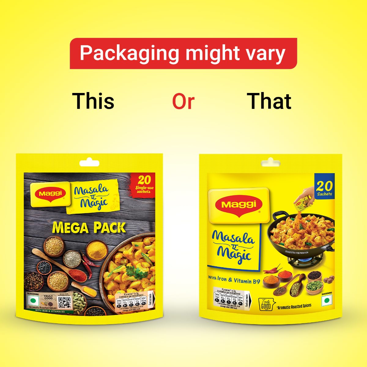 MAGGI Masala-Vegetable Masala, All in One | 120g Pouch (6g x 20 Sachets)